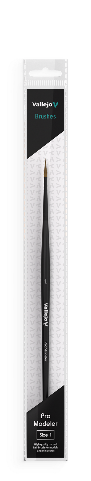 Vallejo Brushes - Pro Modeler - Natural Hair Round Brush No. 1 - Good Games