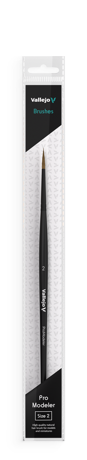 Vallejo Brushes - Pro Modeler - Natural Hair Round Brush No. 2 - Good Games