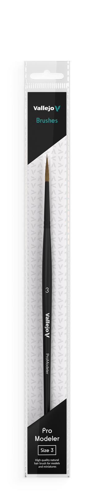 Vallejo Brushes - Pro Modeler - Natural Hair Round Brush No. 3 - Good Games