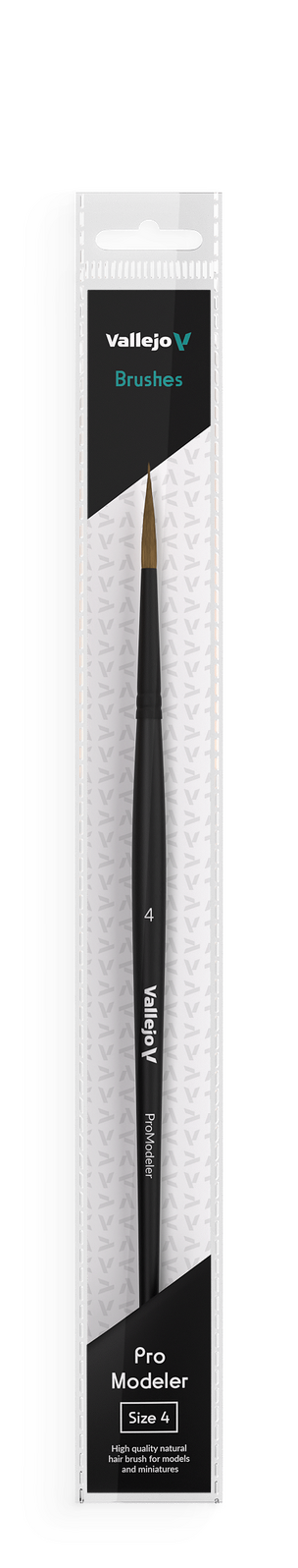 Vallejo Brushes - Pro Modeler - Natural Hair Round Brush No. 4 - Good Games