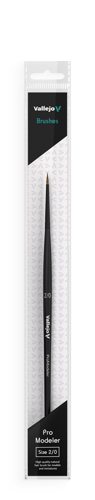 Vallejo Brushes - Pro Modeler - Natural Hair Round Brush No. 2/0