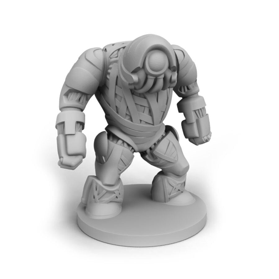 Close-up of detailed Golem miniature from Agemonia