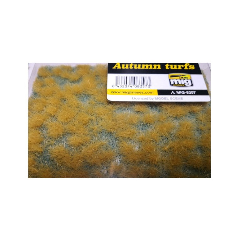 MIG Jimenez "Autumn turfs" product: yellowish-brown grass tufts for model scenery.