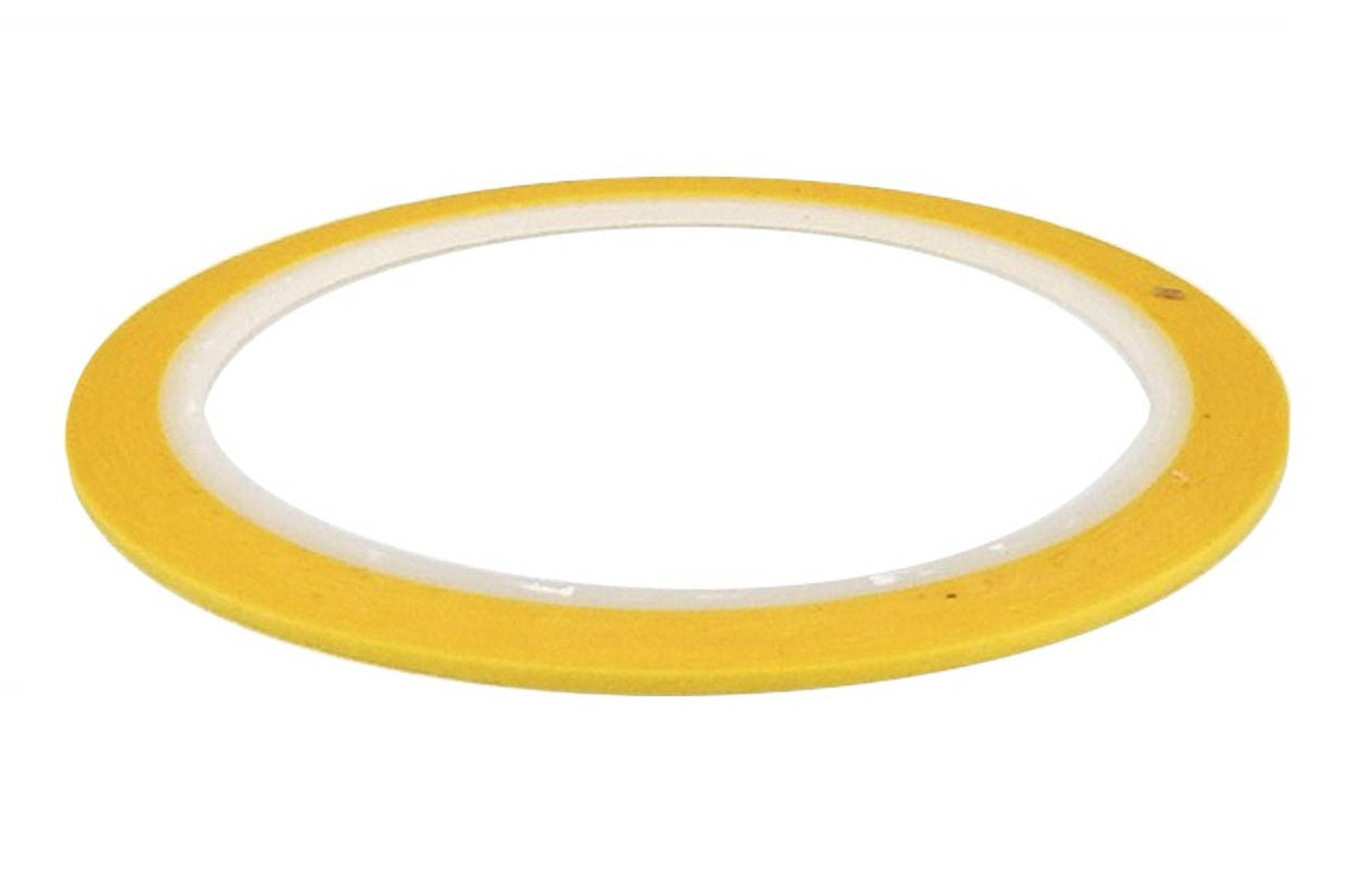 Thin yellow tape roll on a white background