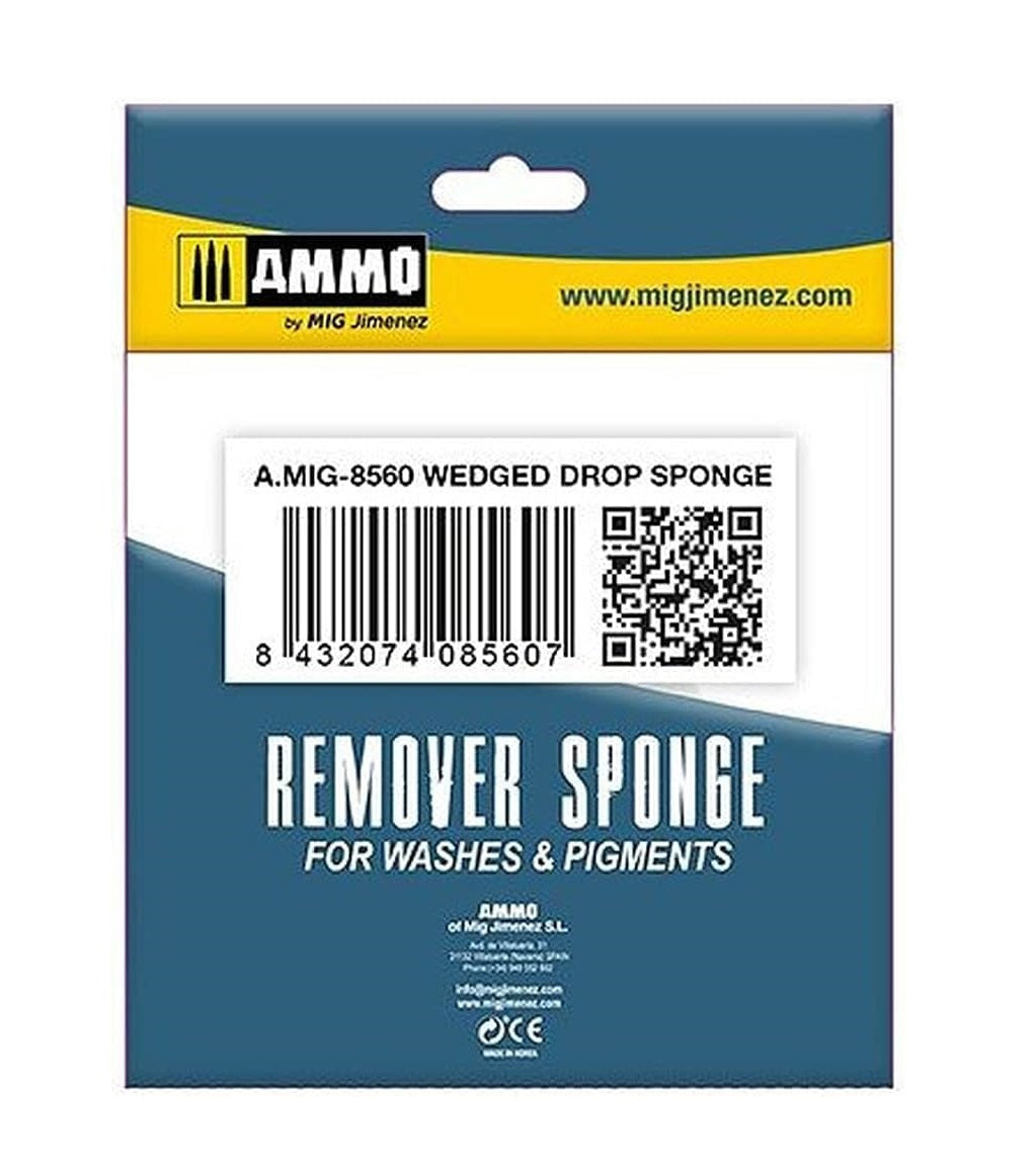 AMMO by MIG Jimenez Remover Sponge package for washes & pigments. (69 characters)