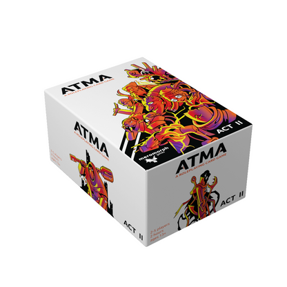 ATMA A Roleplaying Card Game Act II game box with vibrant character art