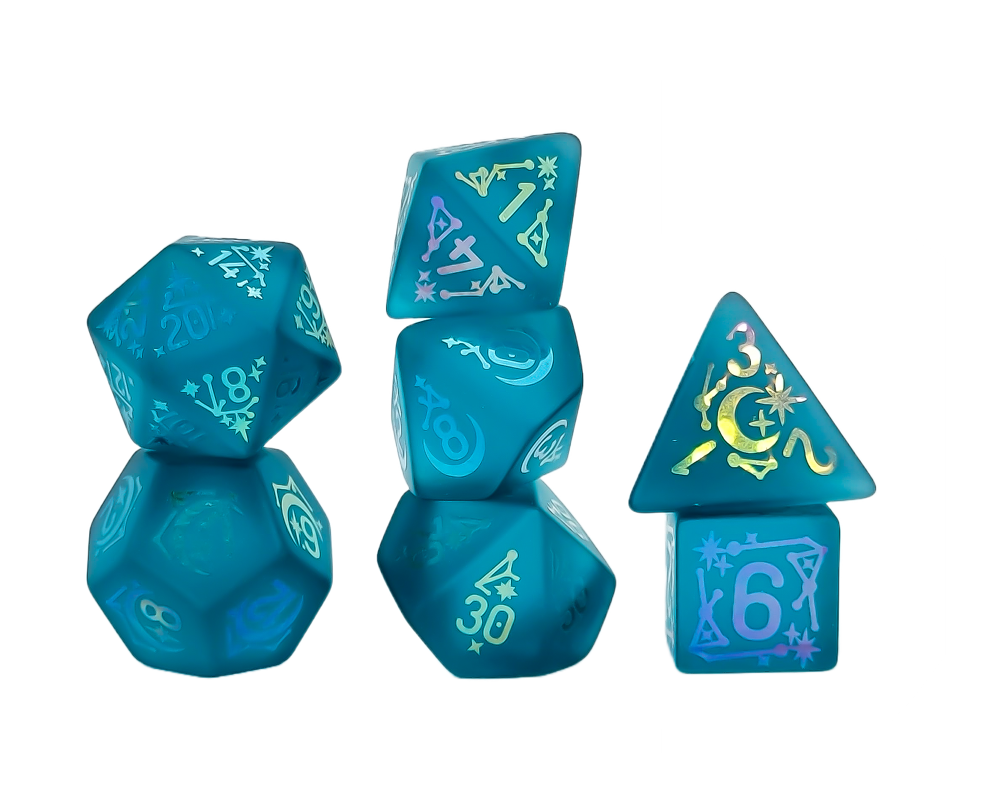 Level Up Dice - Aurora Ionized Constellation Crown Crystal Blue - Good Games