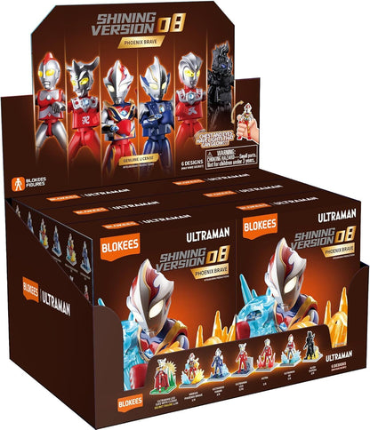 Blokees Figures - Ultraman (Luminous Eyes & Chest) 73208 - Shining Version 08 - Phoenix Brave - 6 In 1 Blind Box Display
