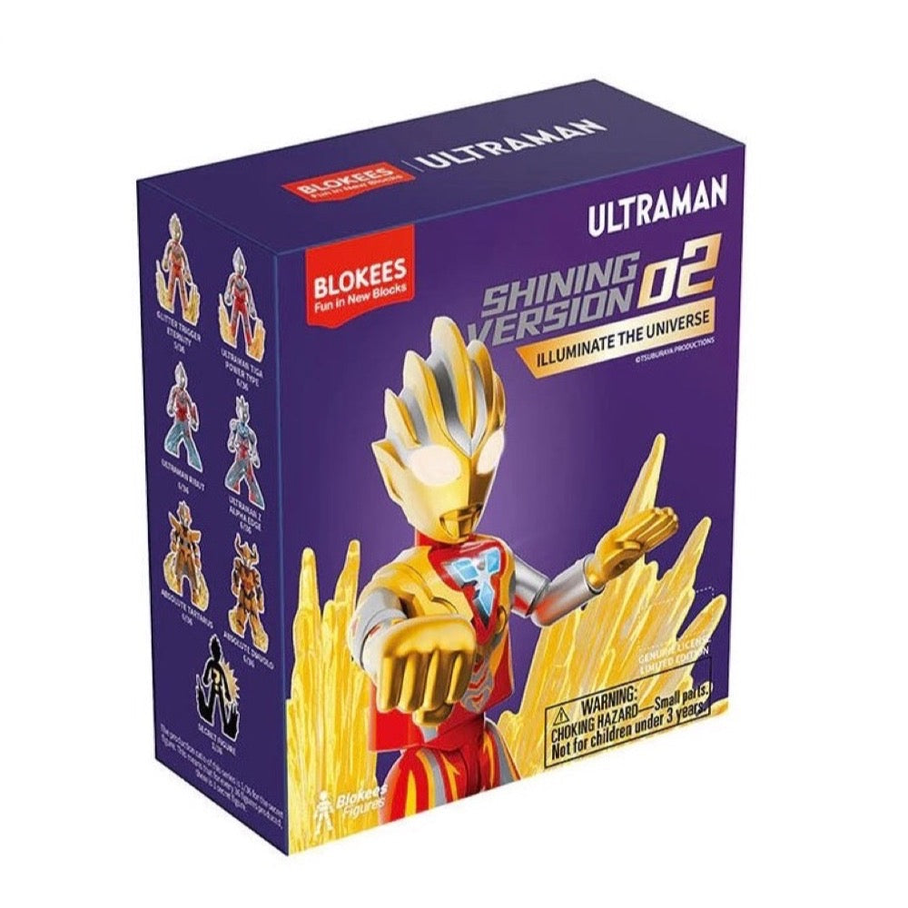 Blokees Figures - Ultraman (Luminous Eyes & Chest) 71208 - Shining Version 02 - Luminate The Universe - 6 In 1 Blind Box Display