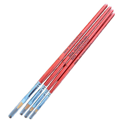 Four red Delta Base Paint & Blending Brush Set with flat tips