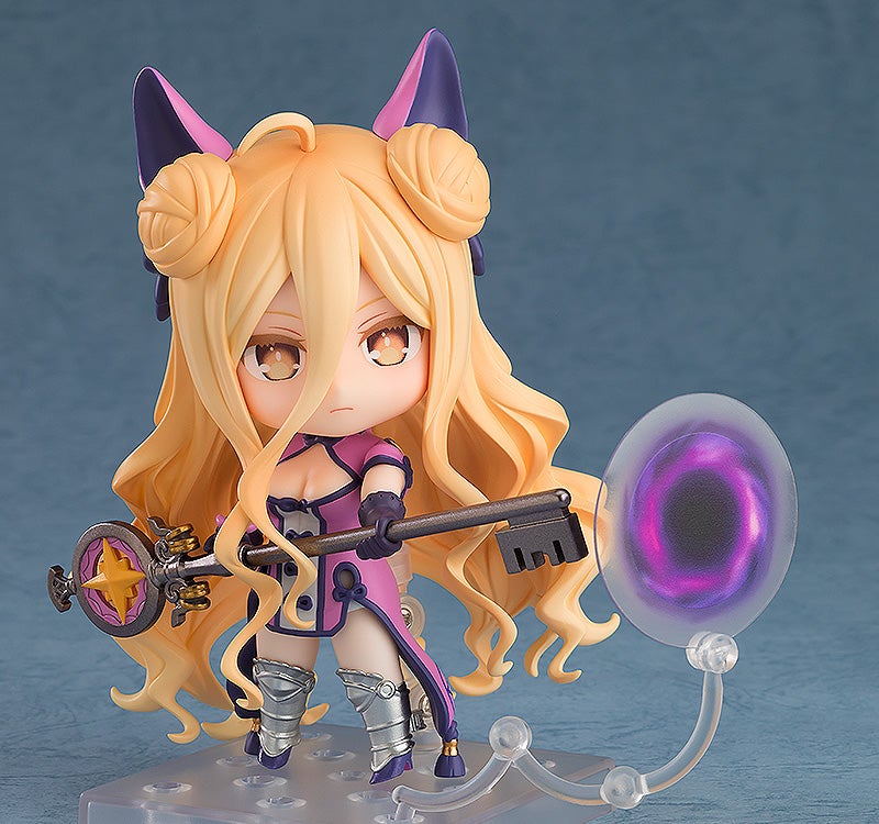 Nendoroid Natsumi from Date A Live in purple and silver outfit holding large golden and purple key