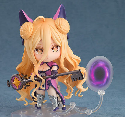 Nendoroid Natsumi from Date A Live in purple and silver outfit holding large golden and purple key