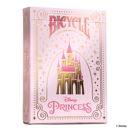 Pink Bicycle Disney Princess playing card box with a gold & pink castle design