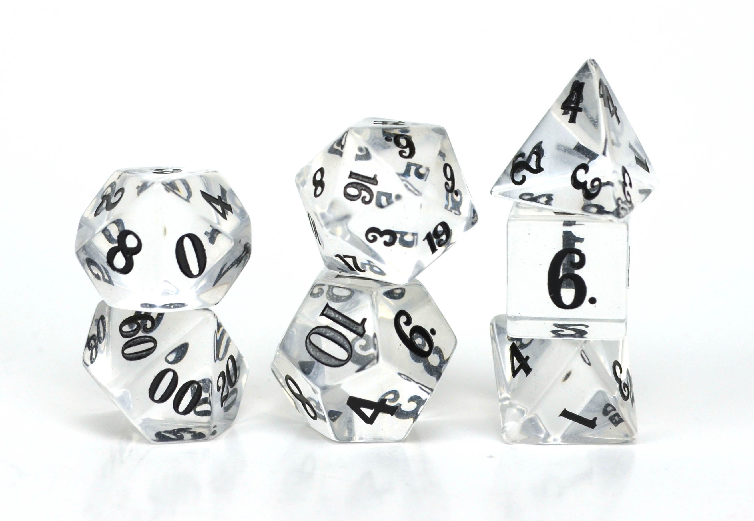Level Up Dice - Clear Crystal Black Script (JD) – Good Games