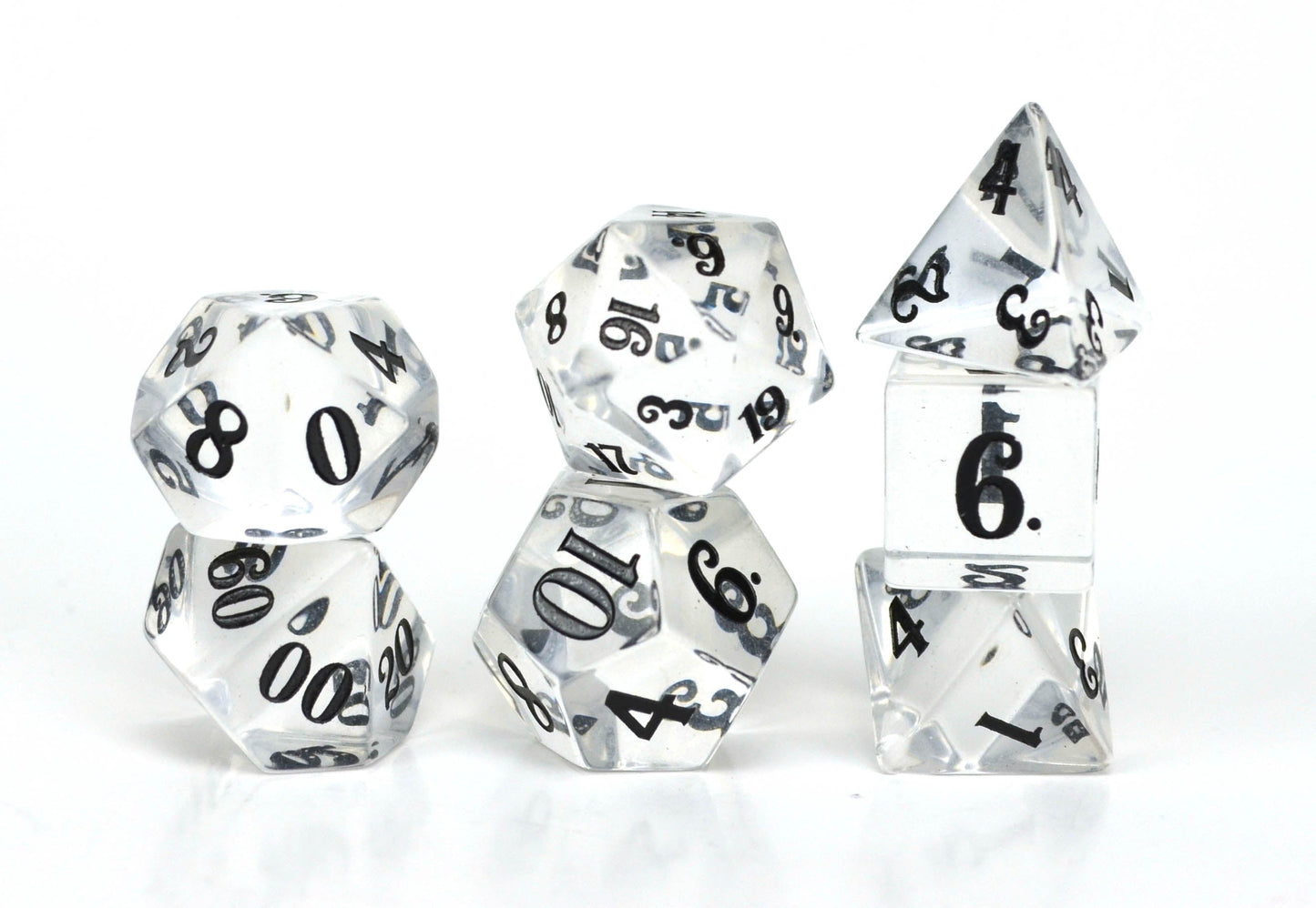 Level Up Dice - Clear Crystal Black Script (JD) - Good Games