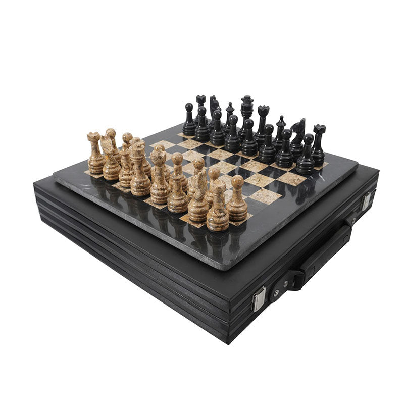 15inch Chess Set with Storage - Black and Coral - Good Games