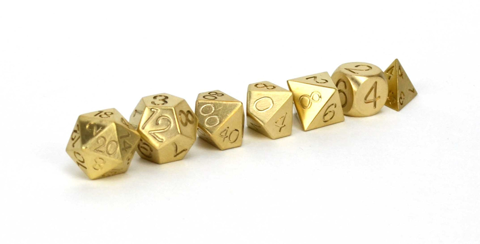 Level Up Dice - Brass Set of 7 (Swash) - Good Games