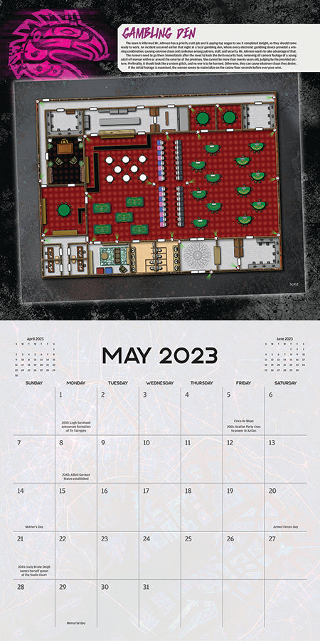 Catalyst Game Labs Shadowrun RPG: 16-Month Calendar Game Maps - Good Games