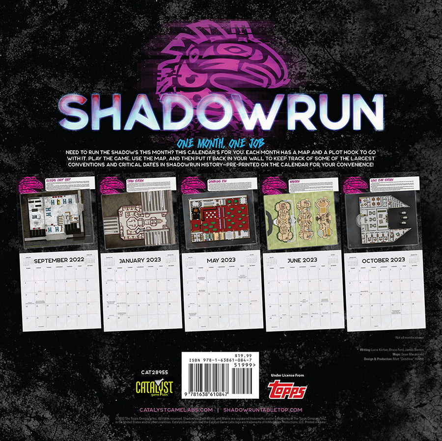 Catalyst Game Labs Shadowrun RPG: 16-Month Calendar Game Maps - Good Games