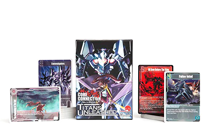 Core Connection: Titans Unleashed expansion contents spread out