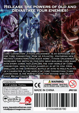 Bottom view of Titans Unleashed expansion box from Core Connection