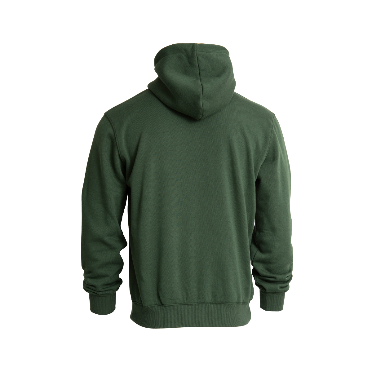 Dark green Critical Role Retro hoodie, back view, on a white background