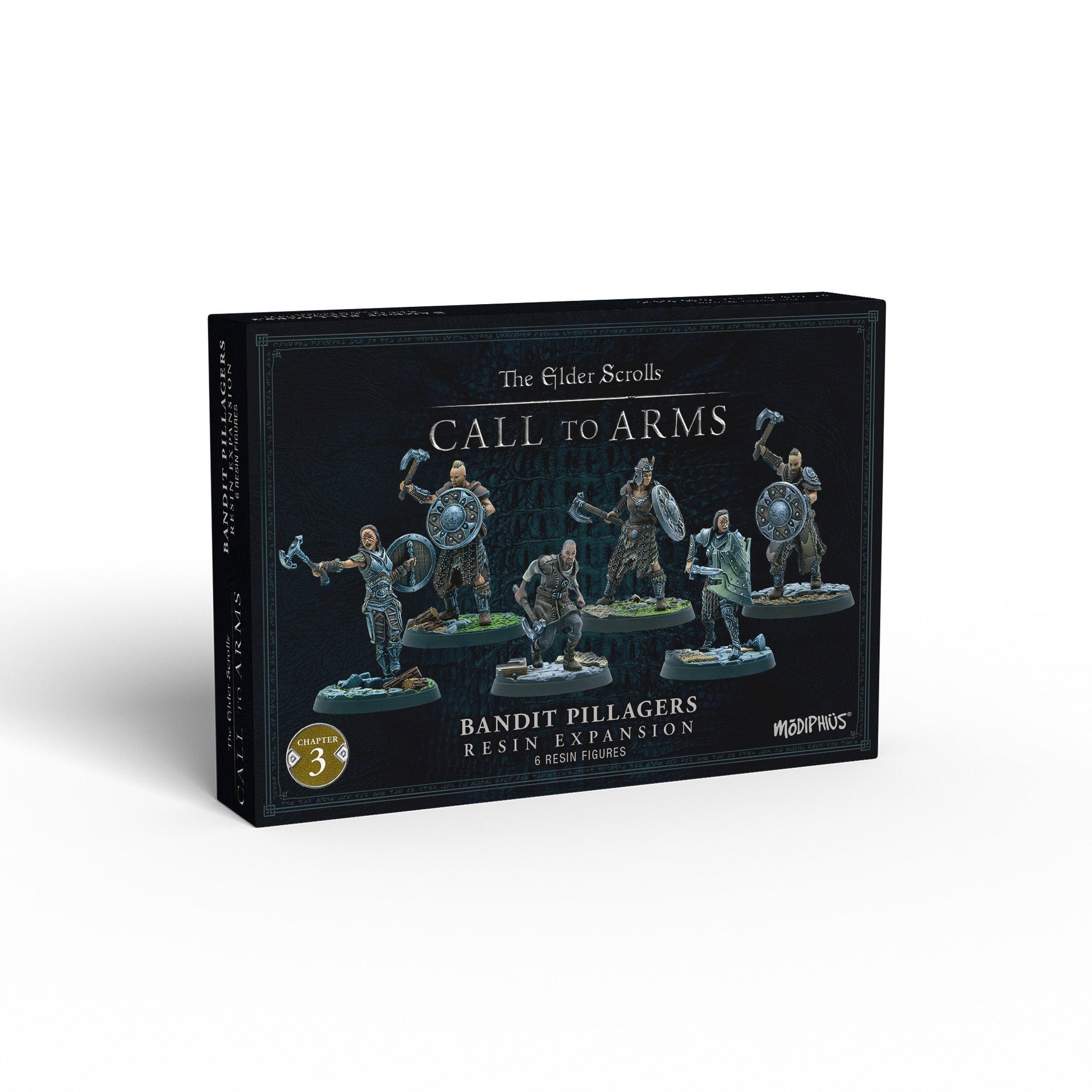 Elder Scrolls: Call to Arms Bandit Pillagers expansion box with 6 fantasy resin miniatures in action poses