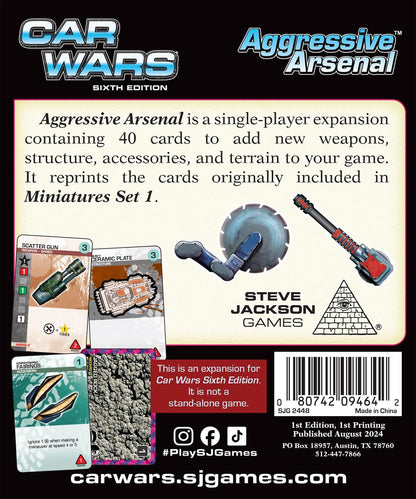Car Wars Aggresive Arsena packaging box back view