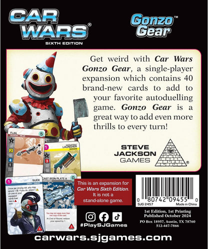Car Wars Gonzo Gear packaging box back view