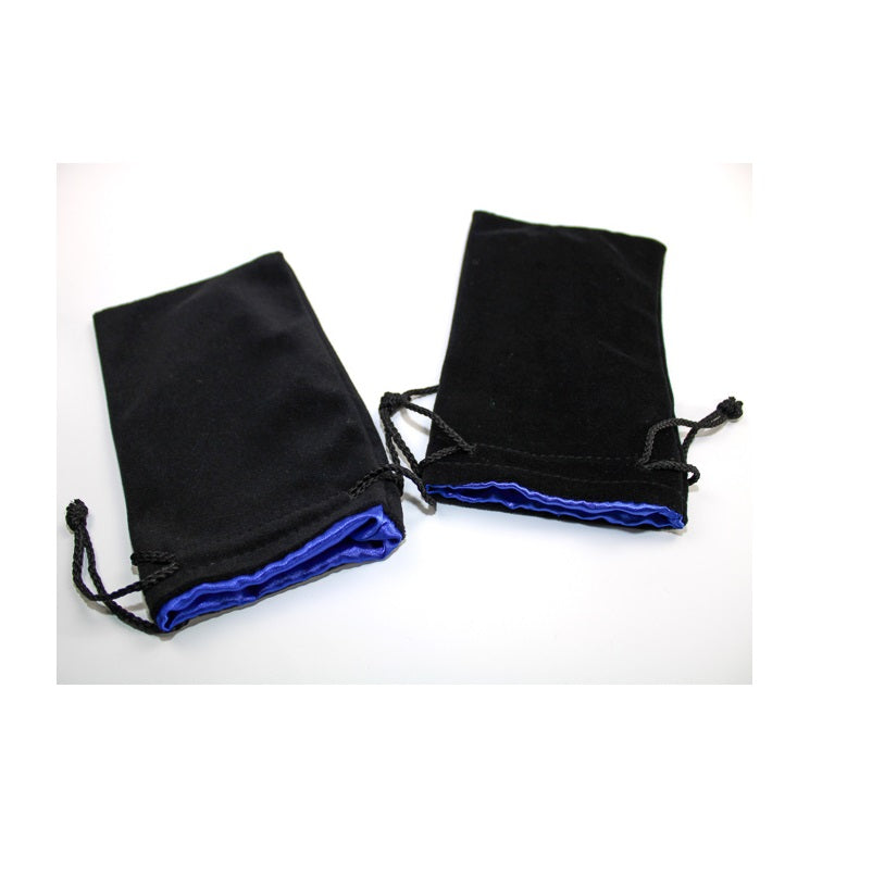 Chessex - Velvet Dice Bag 5" x 8" Size - Black with Blue - Good Games