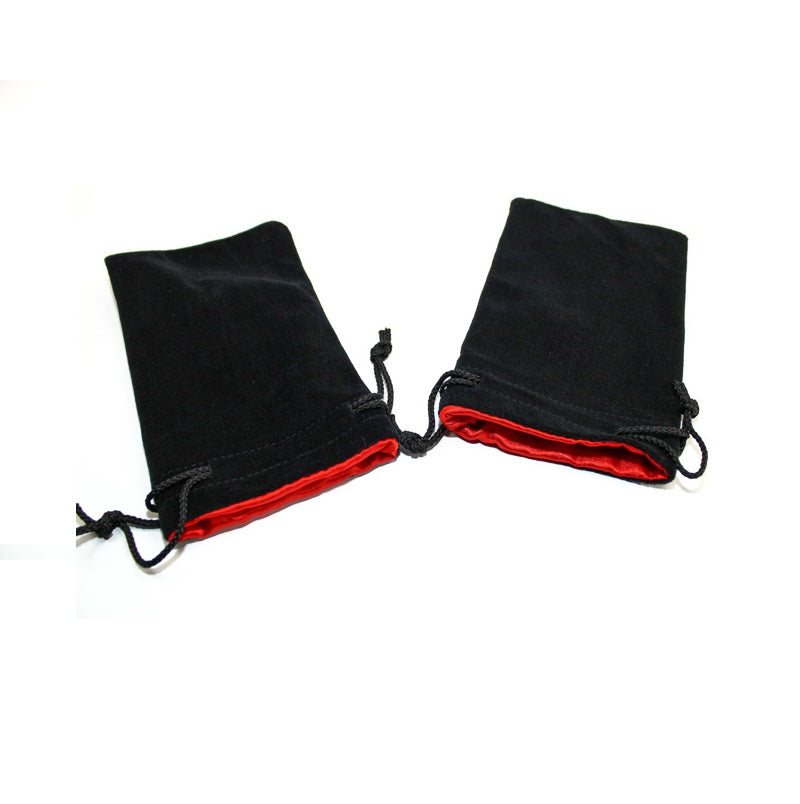Chessex - Velvet Dice Bag 5" x 8" Size - Black with Red - Good Games