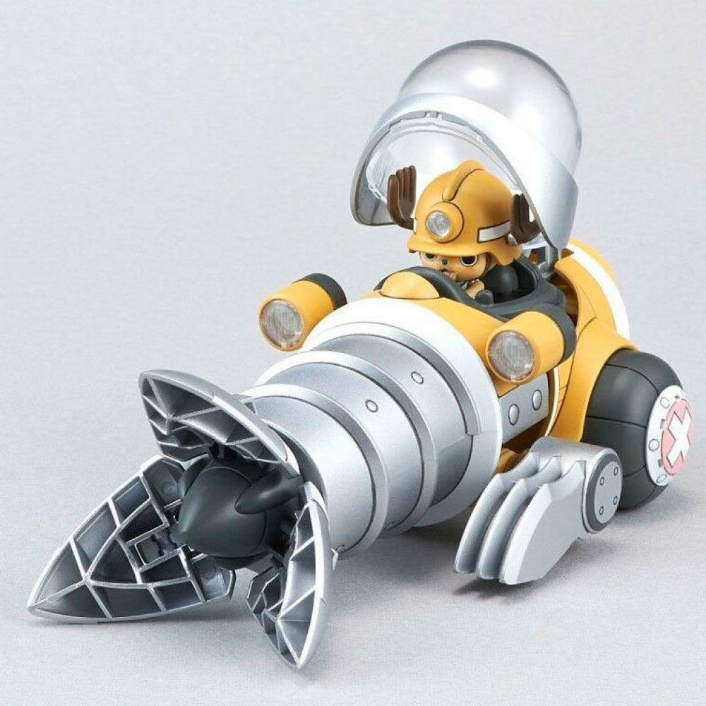 Chopper figure in a yellow & silver drilling vehicle with a prominent front drill, wearing a hard hat, hands up