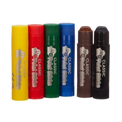 Six Classic Little Brian Paint Sticks (yellow, red, green, blue, brown, black) displayed vertically