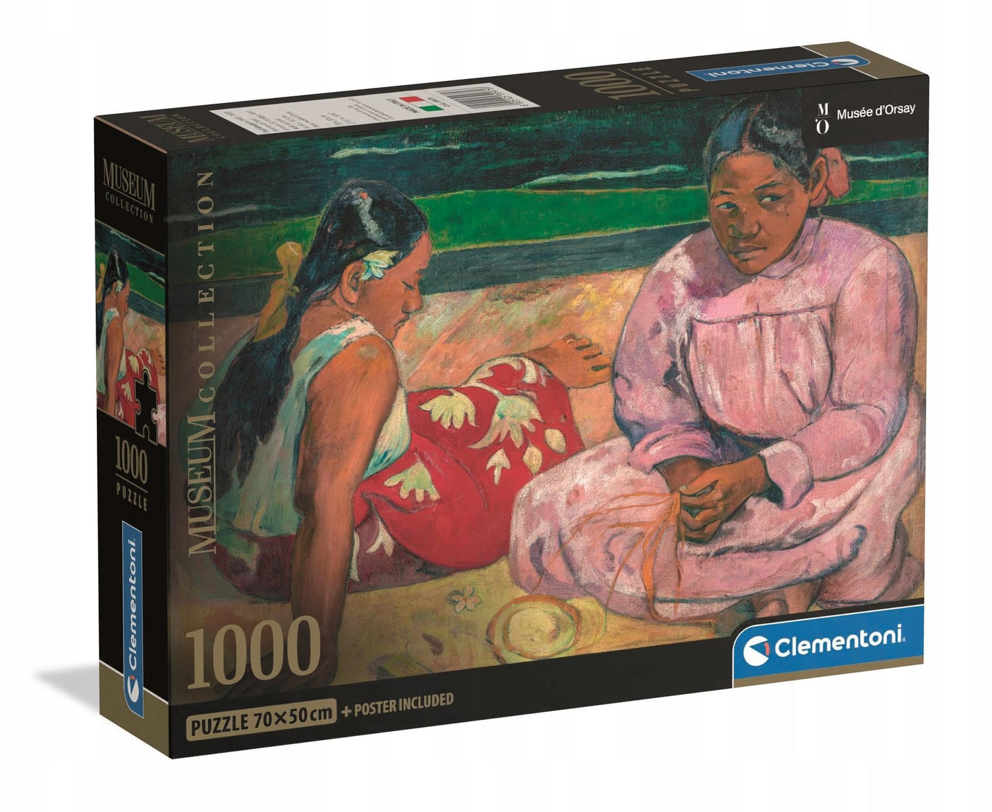 A Clementoni 1000-piece museum puzzle box displaying Paul Gauguin's painting of two seated Tahitian women