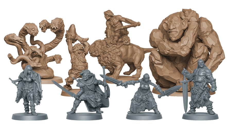 Detailed image of various game pieces and cards