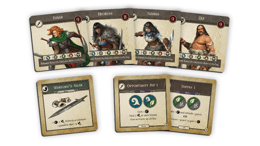 Full set of miniatures, cards, and tokens from the game