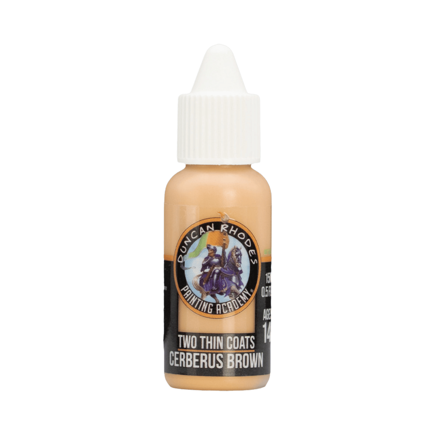 Dropper bottle of Duncan Rhodes "Two Thin Coats" Cerberus Brown miniature paint