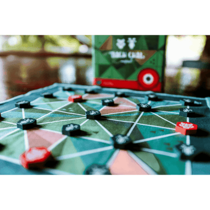 Side view of Bagh Chal box and contents