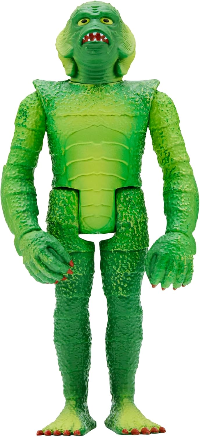 Green Creature from the Black Lagoon action figure with scaly skin, yellow eyes, red teeth, and claws, standing upright