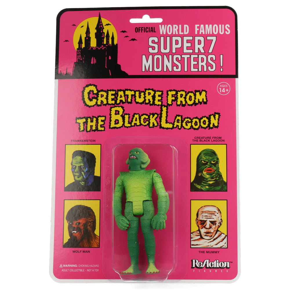 Creature from the Black Lagoon (1954) - The Creature World Famous Super Monsters Wide Sculpt ReAction 3.75 inch Action Figure packaging box front view