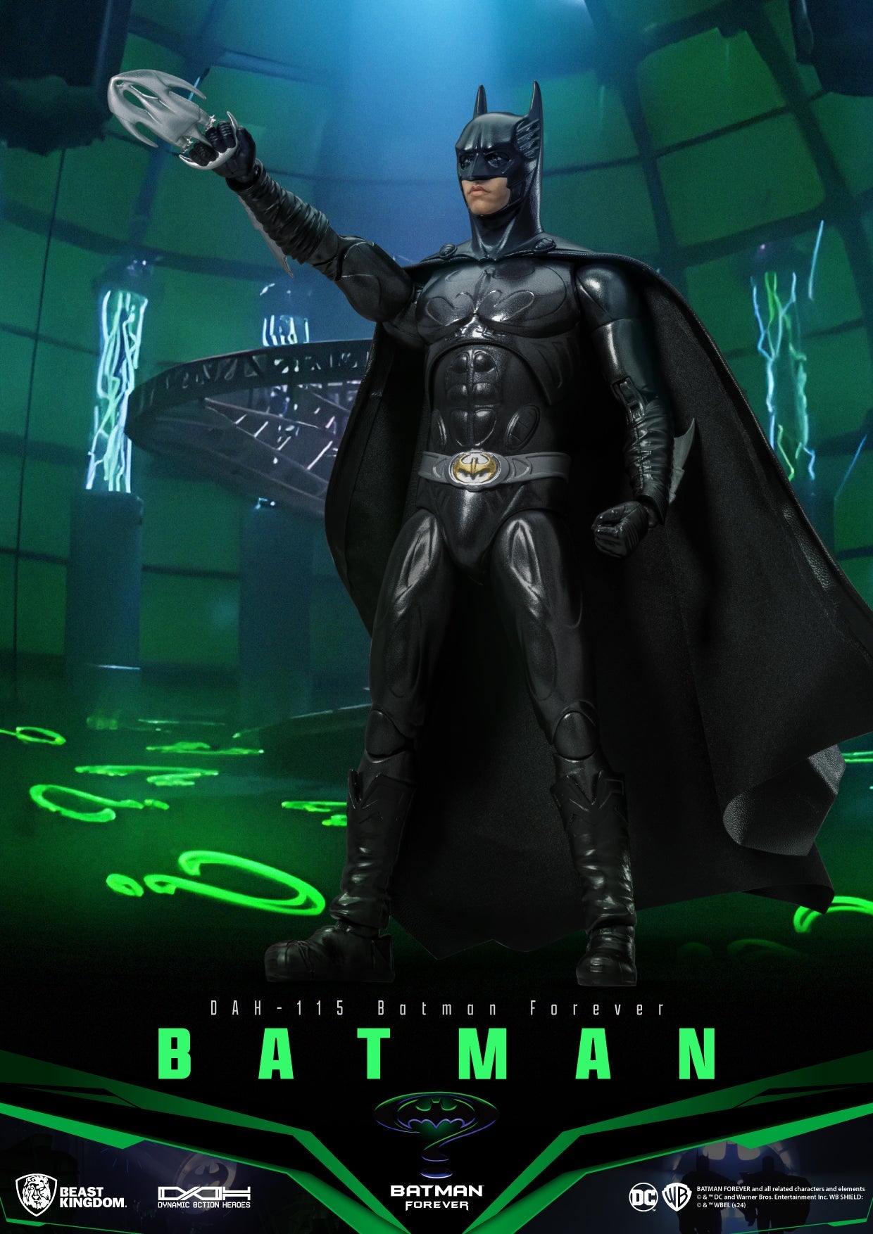 Dynamic Action Heroes Batman Forever Val Kilmer action figure in black suit with grapple gun