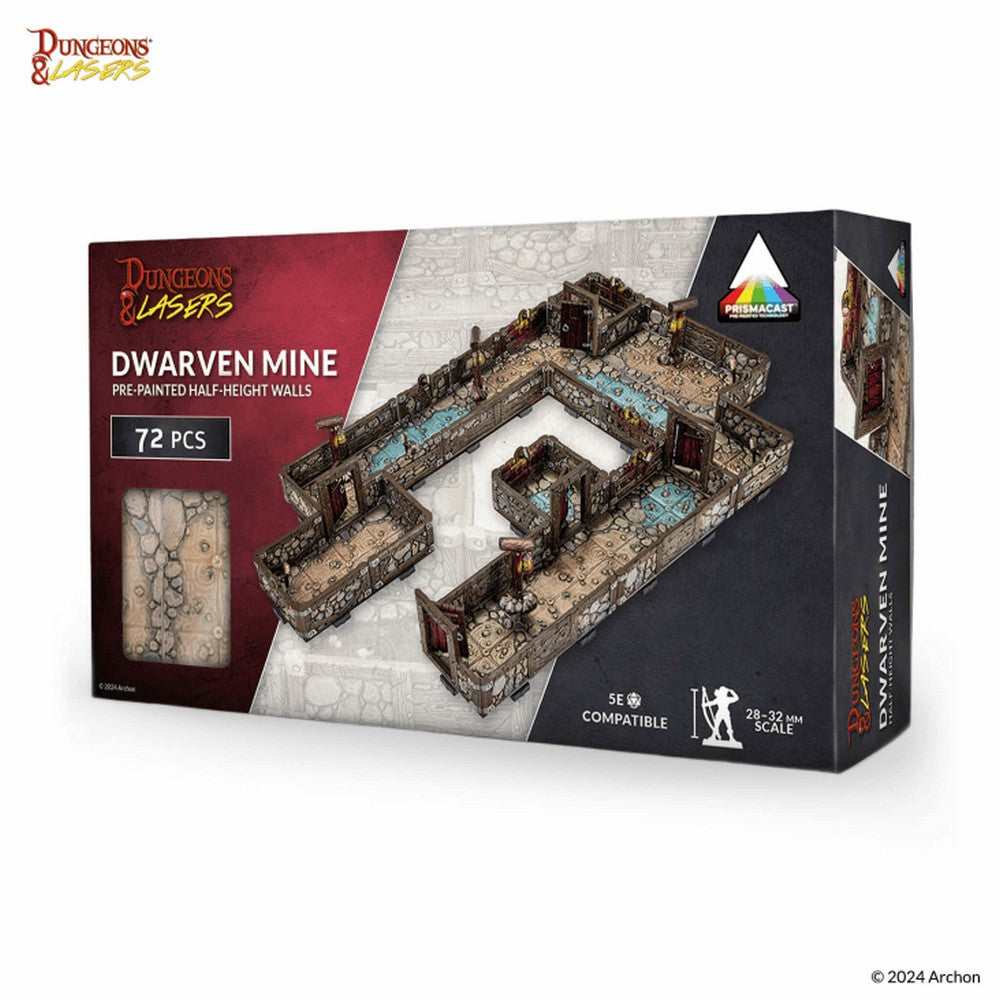 Dungeons & Lasers: PrismaCast Dwarven Mine - Pre-Painted Half Height Wall - Good Games