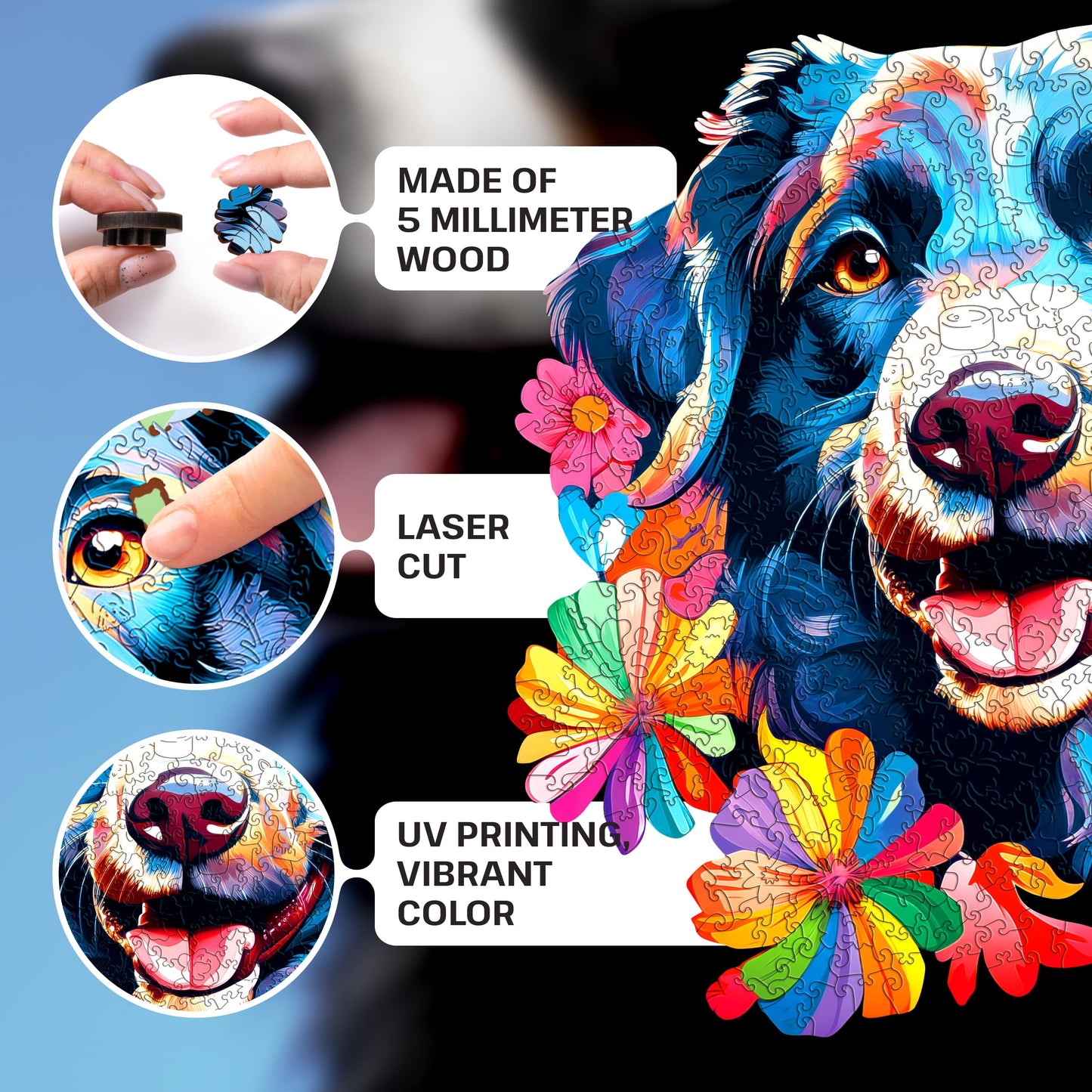 Escape Welt - Wooden Jigsaw puzzles - Dog 300 Piece Jigsaw - Good Games