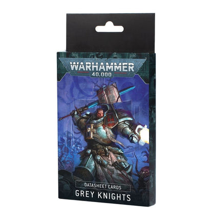 Warhammer 40,000 Grey Knights Datasheet Cards box, art depicts a power-armored Grey Knight holding a hammer and gun