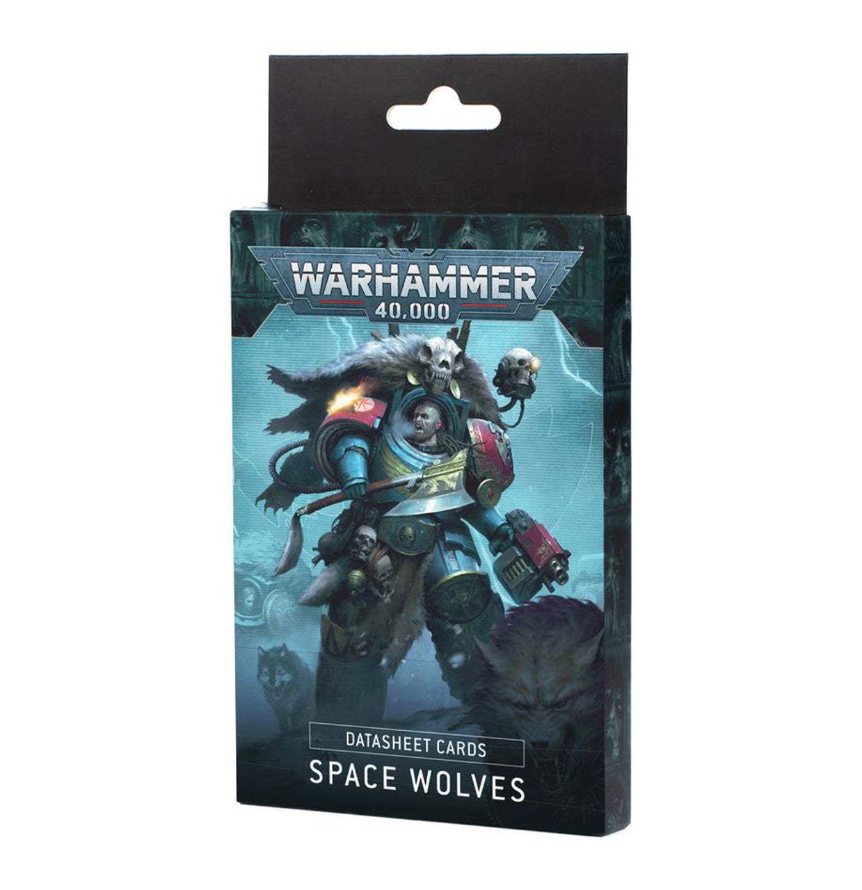 Warhammer 40K Space Wolves Datasheet Cards box showing an armored, axe-wielding warrior and wolves