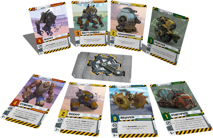 Diesel Demolition Derby cards laid out showing bot illustrations