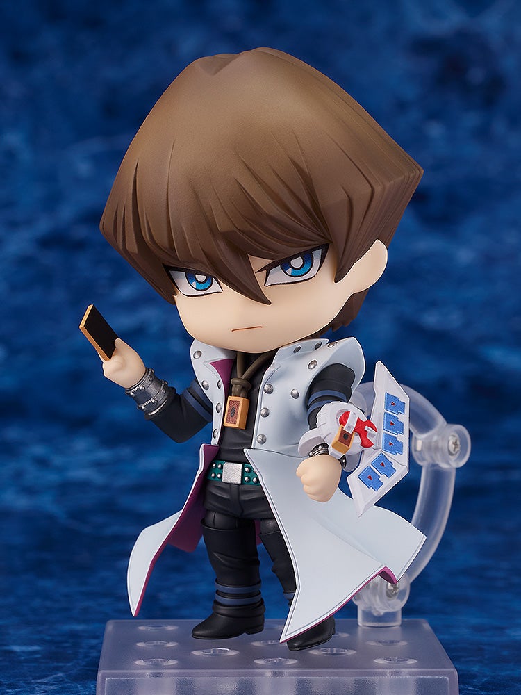 Nendoroid Seto Kaiba displayed with various accessories, emphasizing his character's features
