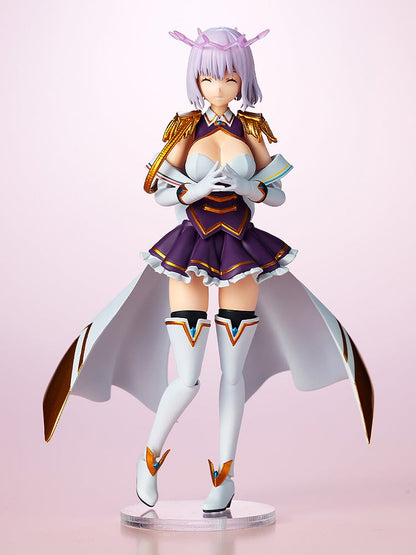 Gridman Universe Akane Shinjo articulated plastic model figure with purple dress gold accents white boots and flowing white cape