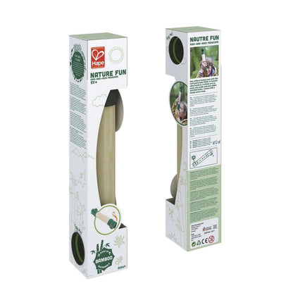 Retail packaging for the Hape Nature Fun bamboo periscope toy, designed for hide-and-seek and outdoor play
