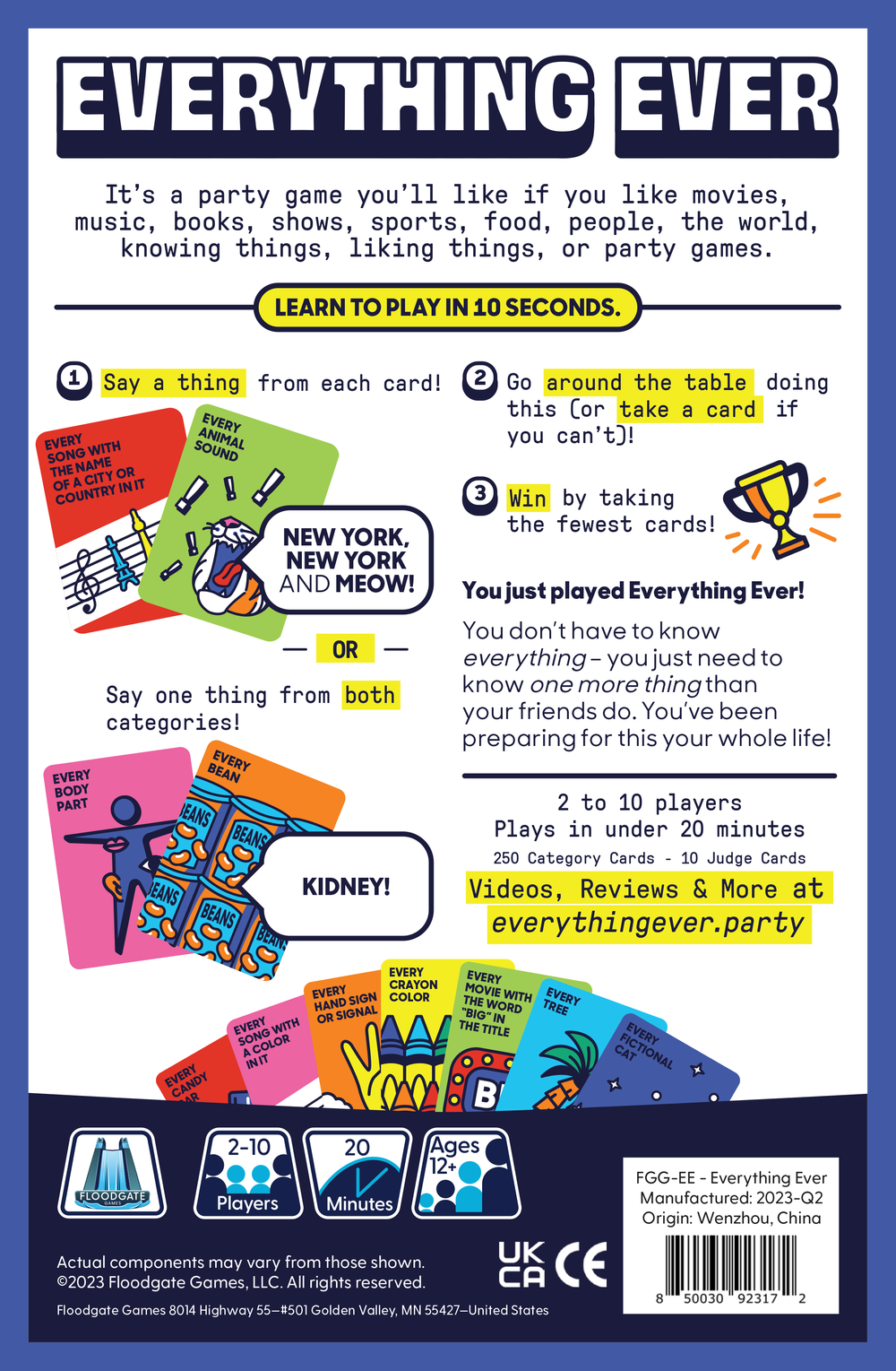Floodgate Games Everything Ever Card Game - Good Games